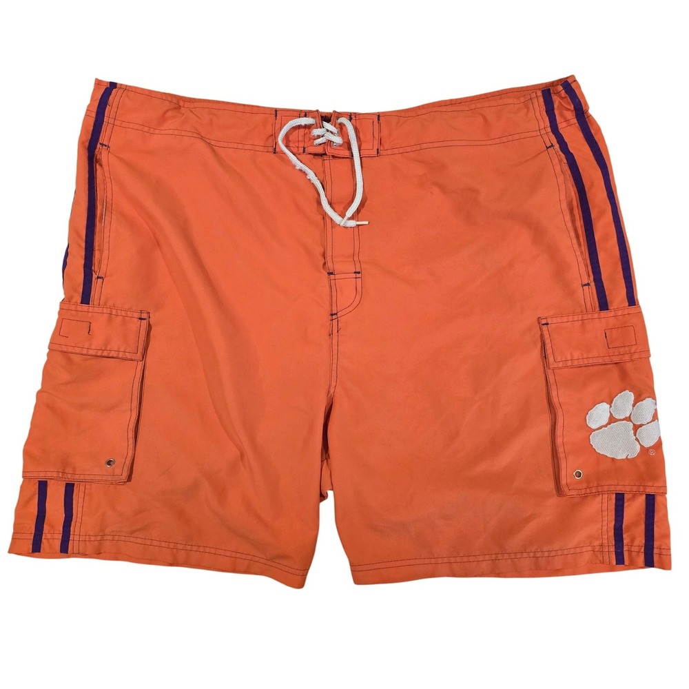 Clemson Tigers Orange Board Shorts Mens XXL 44-46 2x Lined Swim Trunks Y2K Cargo